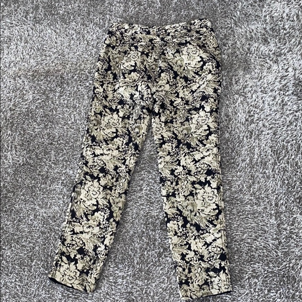 Abercrombie & Fitch Brocade Black & Gold trouser Pants - Picture 4 of 7